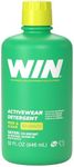 WIN Sports Detergent - Specially Formulated for Sweaty Workout Clothes - Removes Odor from Running Gym and Activewear Apparel and Football Hockey Uniforms (Free and Clear (Green), 1-32 Ounce Bottle)