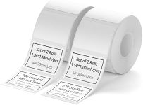 NIIMBOT 2 Rolls Label Tape for B1/B21/B3S Label Printer, 1.57'' x1.18'' (40x30mm) Waterproof Thermal Label Tape for Jar/Logo/Barcode/Address (White)