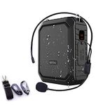 Portable Voice Amplifier, SHIDU Personal Voice Amplifier 18W with Wired Microphone Headset Waterproof Bluetooth Speaker Rechargeable PA System for Outdoors,Teachers,Shower,Beach,Tour Guide