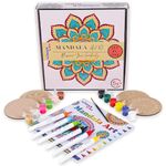 Wonder Wish Mandala Art Kit.Tea Coasters Art and Craft Kit, Colours, Painting Brush| Gift for Girls Boys 9-12 Years.Age 5+ Coaster Painting Craft Kit Drawing kit Mandala art book For Artists, Students. Toys for kids DIY Kit. mandala art kit for adults