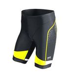 TYR Sport Men's Sport Competitor 9-Inch Tri Compression Shorts Black/Yellow