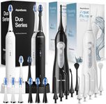 Aquasonic Duo Series and Aqua Flossers Bundle (White & Black)