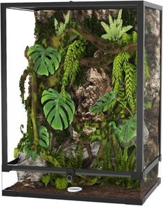 Garvee 45 Gallon Reptile Tall Glass Terrarium, 24" x 18" x 24" Reptile Tank Double Hinge Door with Top Screen Ventilation, Easy Assembly