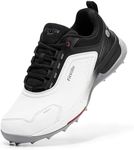FitVille Wide Men's Spikeless Golf Shoes, Professional Water Resistant Mens Golf Shoes for Course, Outdoor | Pro-GreenEase V7 White/Black