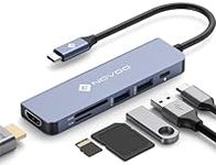 USB C Hub HDMI, USB C Dongle MacBook Pro Adapters with 100W PD, NOVOO 6 in 1 USB C Adapter 4K USB-C to HDMI, 2 USB 3.0 Ports and SD/TF Cards Reader for iPad Pro/MacBook Pro Air/Type C Devices