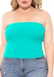 Women's Crop Tube Top Turquoise 4X