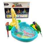 ESSGUO Parrot Bath, Parrot Bird Bathtub, Automatic Bird Bathtub Pet Bath Pool with Faucet, Bird Bathtub Swimming Pool Toy Bath Shower Water Dispenser for Canary, Love Bird, Goldfinch