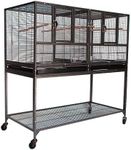 Single-Double/Double-Double/Triple-Double Lite Stack Breeding Bird Cage with Central Divider for Canary Parakeet Cockatiel Lovebird Finch (Single)