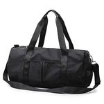 KARRESLY Sports Gym Bag for Women or Men Travel Duffel Bag with Wet Pocket and Shoes Compartment for Training Swim Yoga(Black)