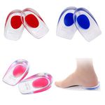 3Pairs Gel Heel Cups, Silicone Heel Cup Pads Cushion Inserts Running Heel Support Pads Orthotic Heel Cup Gel Shoe Lifts Elevator Shoe Pads Insoles for Plantar Fasciitis Heel Spur&Achilles Pain Relieve