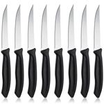 hunnycook Steak Knives Set of 8, 8.74inch Ultra-Sharp Stainless Steel Steak Knives with Ergonomic Handles, Kitchen Steak Knife Set, Dishwasher Safe Steak Knives