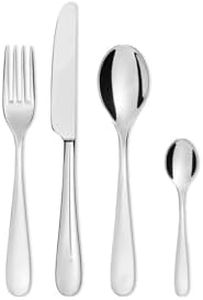 Alessi 5180s24m Set de 24 couverts monoblocs en acier inoxydable poli 18/10 Nuovo Milano, Argenté