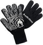 Solo Stove High Heat Gloves, Grill/BBQ Gloves, Oven Mitts, Heat-Resistant up to 450°F, Non-Slip, Black, One Size