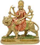 alikiki Hindu Goddess Lord Durga Statue - India God Antique Gold Durga Murti Idol Home Temple Puja Sculpture Indian Diwali Day Mandir Pooja Decoration