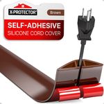 Floor Cord Cover X-Protector – 5’ Overfloor Cord Protector – Self-Adhesive Power Cable Protector – Silicone Cord Protector – Ideal Extension Cord Cover to Protect Wires On Floor (60 in)