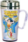 Spoontiques - Insulated Travel Mug - Wonder Woman Coffee Cup - Coffee Lovers Gift - Funny Coffee Mug - 14 oz - Multi