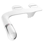 Bio Bidet SlimTwist Simple Bidet Toilet Attachment in White with Dual Nozzle, Fresh Water Spray, Non Electric, Easy to Install, Brass Inlet and Internal Valve