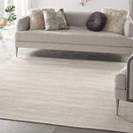 Nourison Essentials Indoor/Outdoor Ivory Beige 7' x Square Area Rug, Easy Cleaning, Non Shedding, Bed Room, Living Room, Dining Room, Backyard, Deck, Patio (7 Square)