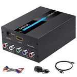 HDMI to Component Converter with HDMI and Component Cables , EASYCEL Aluminum 1080P HDMI to YPbPr/5RCA Scaler Converter, Support 480i 576i Component Output