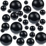 PH PandaHall 150pcs Vase Filler Beads Black Floating Pearls No Hole Faux Beads Water Candle Beads Centerpieces Beads for Makeup Brush Holder Halloween Christmas Home Table Decor 10/14/20/30mm