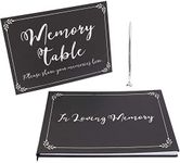 Faithful Finds Funeral Guest Book, Pen, and Memorial Table Sign, in Loving Memory (3 Piece Set)