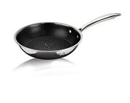 AUFLA Fry Pan Honeycomb Non-Stick Stainless Steel, 22 cm Induction Base (22 cms)