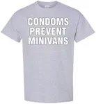 On Coast Condoms Prevent Minivans Funny Adult Humor Novelty T-Shirt