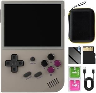 RG35XX 2024 New Updated Version Retro Handheld Game Console, 3.5 Inch IPS Screen Built-in 5500 Games Linux System, Support Gamepad and HDMI TV Output (Gray, with Portable Bag)
