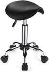 FNZIR Saddle Rolling Stool with Whe