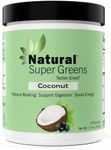 Natural Vitamins Natural Super Greens Superfood Fruits and Vegetables | Great Tasting Juice & Smoothie Mix | Probiotics & Digestive Enzymes | Organic Spirulina | Weight Loss Aid | Made (Coconut)