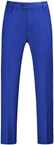 UNINUKOO Mens Dress Pants Slim Fit Solid Color Skinny Trousers Classic Business Casual Wedding Suit Pants US Size 31W x 31L Royal Blue