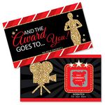 Big Dot of Happiness Red Carpet Hollywood - Movie Night Party Game Award Scratch Off Cards - 22 Count