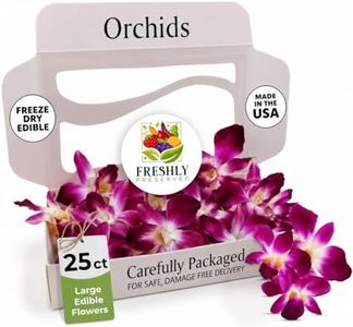 Freeze-Dried Purple Edible Orchids 0.2 oz | About 25+ Flowers | Dried Edible Orchids for Cocktails, Wedding Cakes, Desserts, Baking, DIY Crafts, Food Garnish, Elegant Culinary Decoration