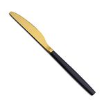 Dinner Knives 6 Pieces Black And Gold Plating, Homquen Sturdy 9" Stainless Steel Modern Design Knife, Knifes Set With Round Edge Dishwasher Safe