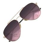 LUENX Women Sunglasses Polarized - UV 400 Protection 60MM (Gradient Black Red Lens/Rose Gold Frame)