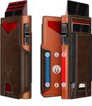 VOGARD Smart Pop-Up Leather Wallet for Men & Women | RFID Blocking Card Holder with Money Clip | Slim Magnetic Bifold Wallet with Quick Access Button – Holds 14 Cards & Cash (Coffee Brown)
