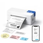 Bluetooth Thermal Shipping Label Printer, 4x6 Portable Thermal Printer, Compatible with iPhone, Android, Windows and Mac, Works with USPS, UPS, Amazon, Shopify, Etsy (White)