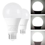 3-Way Light Bulbs 30 70 100 Watt Equivalent, Perfect for Reading, Standard A19 Indoor Led Bulb Daylight 5000K, 15 Watt Energy Efficient Bulb, 1600 Lumens, 2Pack