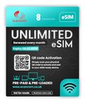 EE Unlimited eSim - Preloaded 5G Data each month until 8th February 2026 - No Contract & One-off payment - Business-Grade Data - Physical QR code for eSim Compatible Smartphones