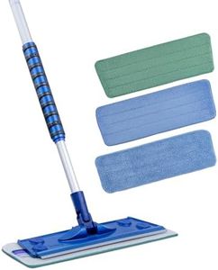 High-Quality Microfibre mop Set, 360° Swivel, mop with Telescopic Handle, Floor mop with Steel Handle, 156 cm, mop with Soft Touch Handle, Multifunctional Wiper (Rectangular)