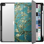 DuraSafe Cases for iPad 7th 8th 9th Gen 2019/2020 / 2021-10.2 Inch [iPad 9 8 7 ] A2602 A2270 A2197 MW762HN/A MW742HN/A MYLC2HN/A MYL92HN/A Pencil Holder Soft Corner with PC Back Cover - Blossom Print