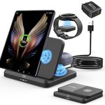 for Samsung Z Fold 6 Wireless Charger Station, 3 in 1 Foldable Fast Charging Stand for Galaxy Z Fold 6/5/4/3, Z Flip 6/5/4/3, S24 Ultra/S23, Travel Galaxy Watch Charger for Ultra 7 6 5 Pro,Buds3/2/Pro