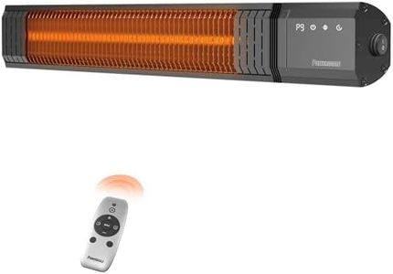 Powerscale Infrared Heater 24H Timer Outdoor Heater, IP65, Memory Function Infrared Electric Patio Heater, 9 Levels Heating Touchscreen With Remote Electric heater, Restaurant Backyard, 1500W, Black
