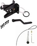 scottchen PRO Self Locking Gate Gravity Latch Iron Spring Loaded with Adjustable Gate Latch Cable Pull for Metal Wooden Fences Black