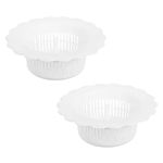 uxcell Sink Drain Strainer, Plastic Kitchen Sink Filter Hair Drain Catchers Sink Strainers for Kitchen Bathroom Balcony, White 2Pcs