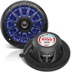 BOSS Audio Systems MRGB65B 200 Watt (Per Pair), 6.5 Inch, Full Range, 2 Way Marine Speakers, (Sold In Pairs) Multi Color LED Illumination with Wireless Radio Frequency Remote