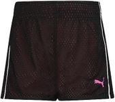 PUMA Big Girls' Active Double Mesh Short, Black, 8-10 (Medium)