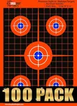 EASYSHOT Gun Targets for Shooting Range – Gun Range Accessories - Paper Targets with 1 x 1-inch Grid High-Contrast Color Targets for Shooting Practice - BB Gun, Rifle, Pistol, Airsoft Outdoor Indoor