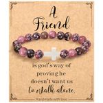 Christian Gifts for Women, 2024 Graduation Gifts Baptism Religious Cross Bracelet Gifts for for Mom/Daughter/Friend/Sister/Grandma/Granddaughter/Niece, Inspirational Birthday Gifts Jesus Faith (Friend-Red)