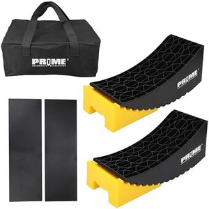 PRIME 1 RV Camper Levelers 6-Inch, 2 Packs Heavy Duty Wheel Chock Ramp for RVs, Campers & Trailers, Tire Stop Block & Trailer Wheel Stop – Honeycomb Grip, Anti-Slip Base for Cars, Trucks, SUVs